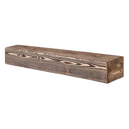 Handmade Fireplace Mantel Shelf 61", Extra Wide Rustic Wood Mantles