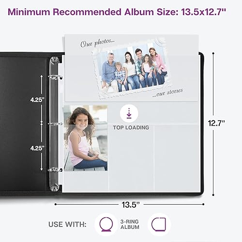 Miniatura 8 de Dunwell Páginas de repuesto para álbumes de recortes de 12 x 12 pulgadas, paquete de 25 unidades, 1 bolsillo súper pesado y (formato mixto, 25