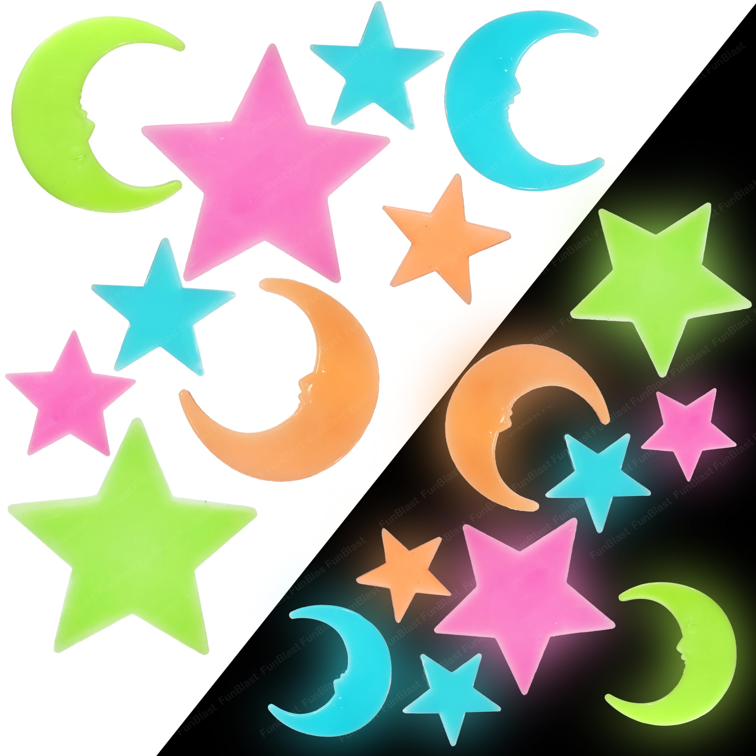 FunBlast Star & Moon Shaped Glow in The Dark Radium Wall Ceiling Stickers, Decoration Stickers - 9 Pcs (B09FPQ481Q) Amazon Price History, Amazon Price Tracker