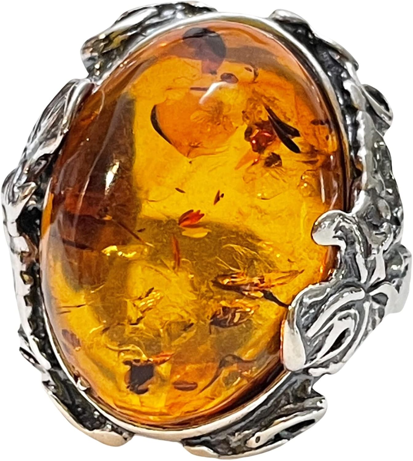 Vintage Natural Baltic Amber Ring for Women 925 Sterling Silver, Cognac Color, Beautiful Stone Gift For Her, Amber Jewelry, Sizes 4 to 10 - Image 2