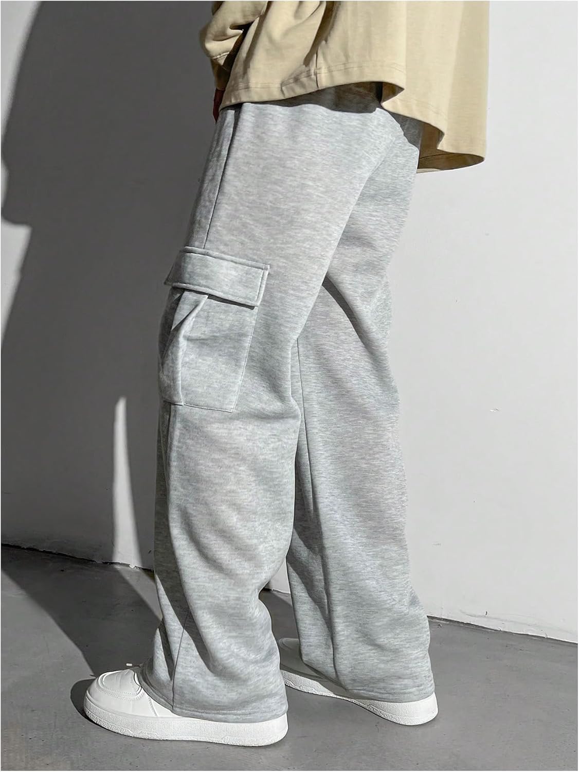 Boy's Wide Leg Sweatpants Athletic Baggy Pants Thermal Long Cargo Pants Joggers Trousers - Image 3