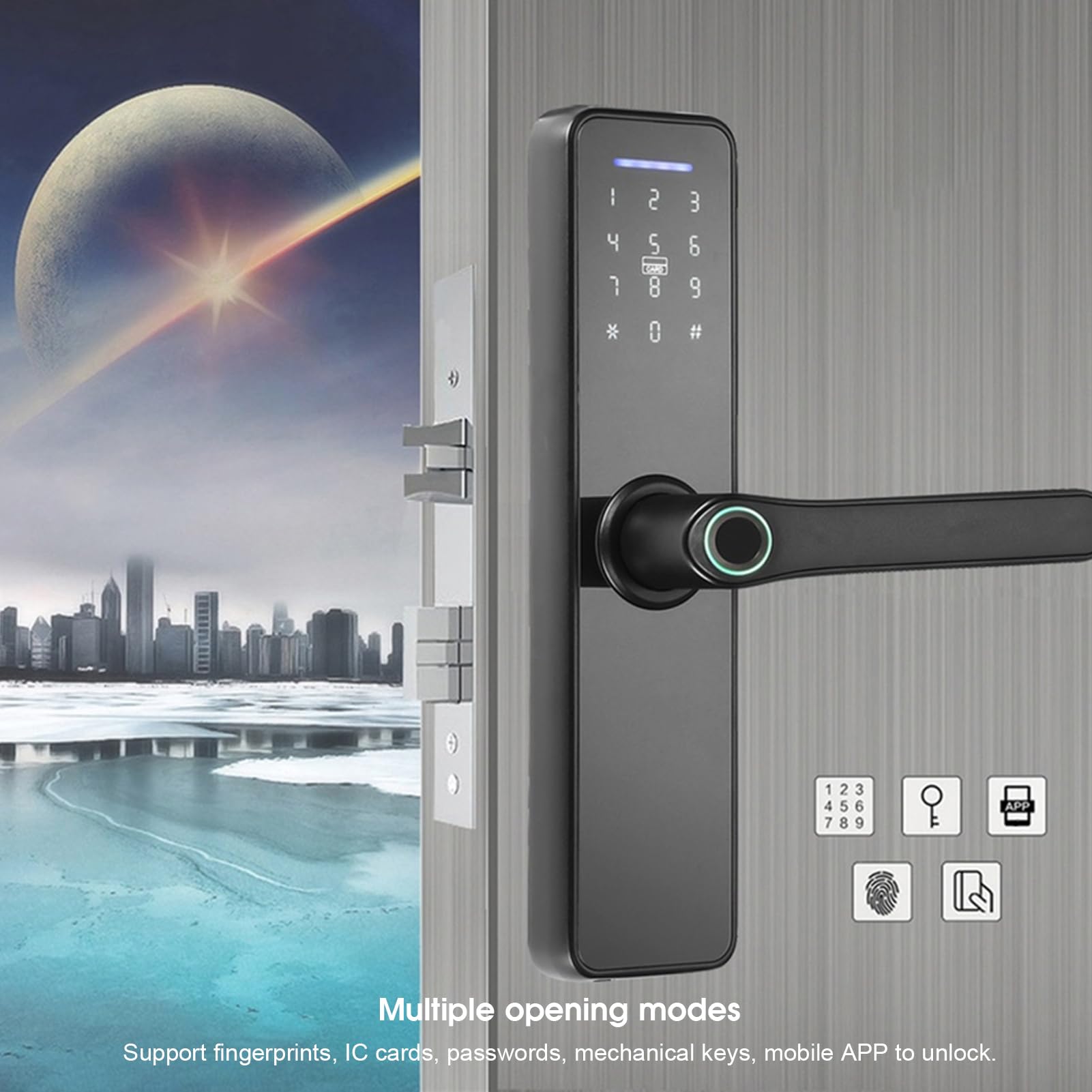 Cerradura Inteligente Cerradura Inteligente Smart 33 × 19 × 12 Smart Wifi Serratura Elettronica Impronta Digitale Password Ic Card Chiavi Meccaniche Sblocco per Tuya