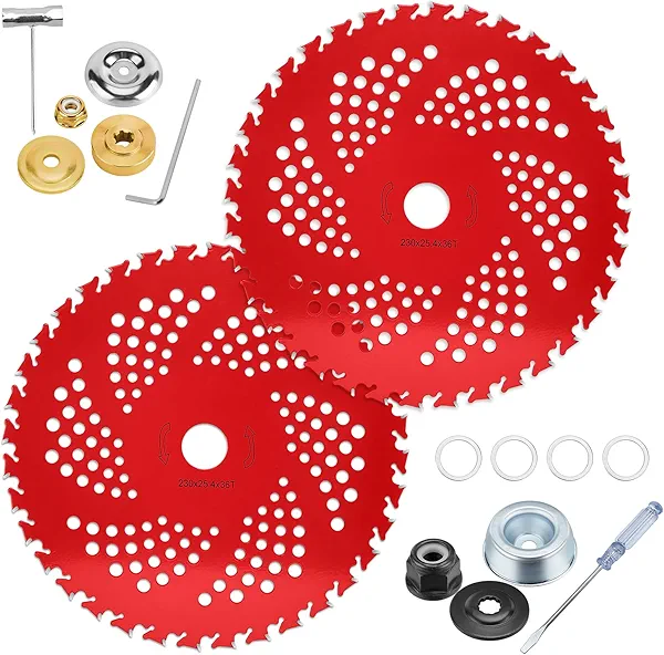 HK 2 Pack 9" x36T Carbide Tip Brush Cutter Blades Weed Eater Blades for Brush Cutter, Trimmer, Weed Eater, Compatible with Husqvarna, Stihl, Fsx, and More