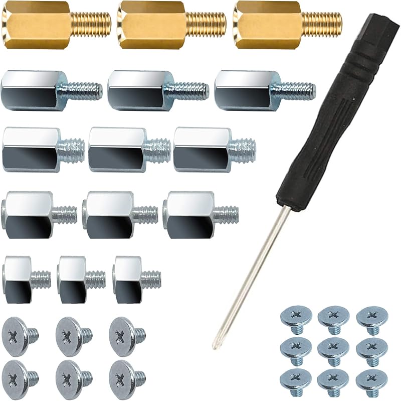 PCIe NVMe M.2 SSD Mounting Screws Kit for Asus Gigabyte ASRock Msi Motherboards, 30pcs
