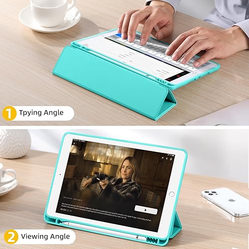 Miniatura 139 de Akkerds - Funda para iPad 10.2 2020, iPad 8ª generación/2019, iPad 7ª generación, con soporte para lápiz. Funda protectora premium con parte trasera