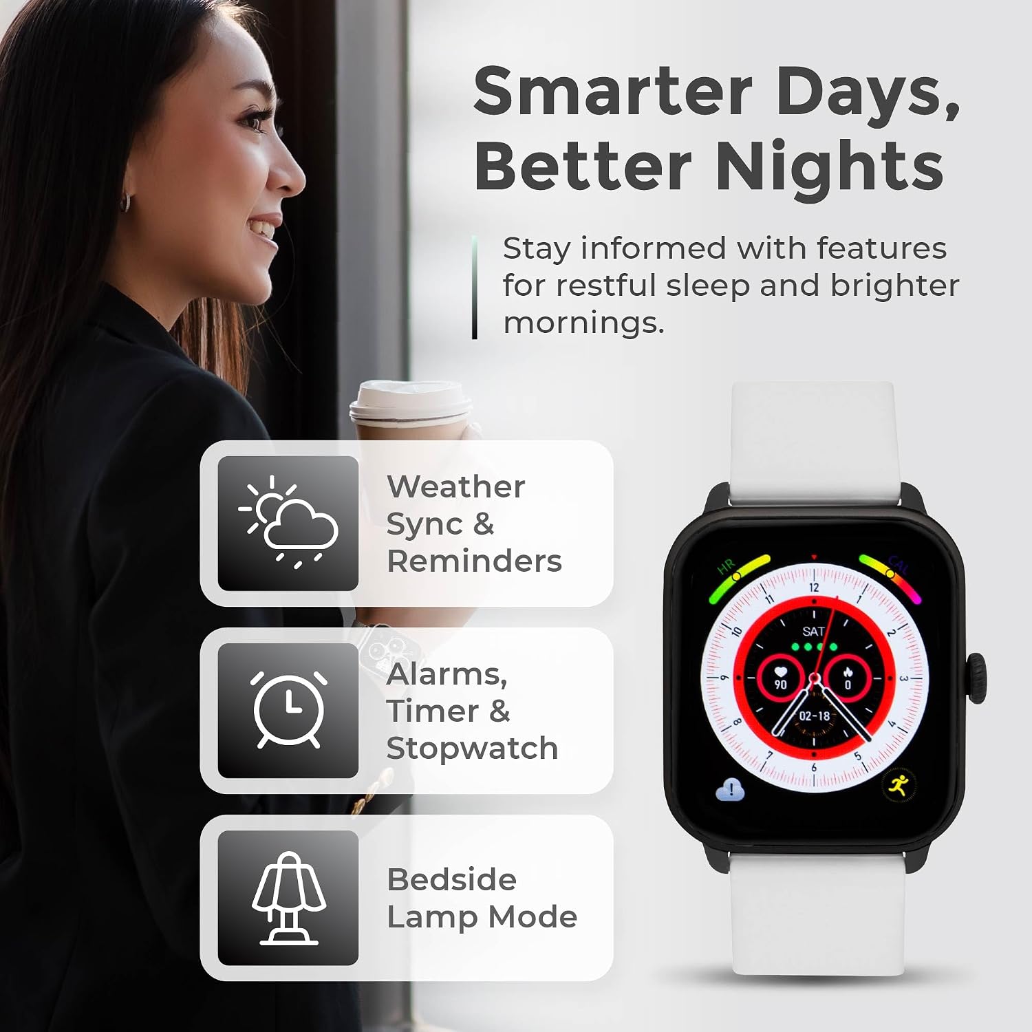 iWatch® Smartwatch with Bluetooth Calling, 1.85" AMOLED Display, Fitness & Sleep Tracking, Waterproof Smart Watch for Men & Women, Compatible with iPhone & Android, from Hudson Watch