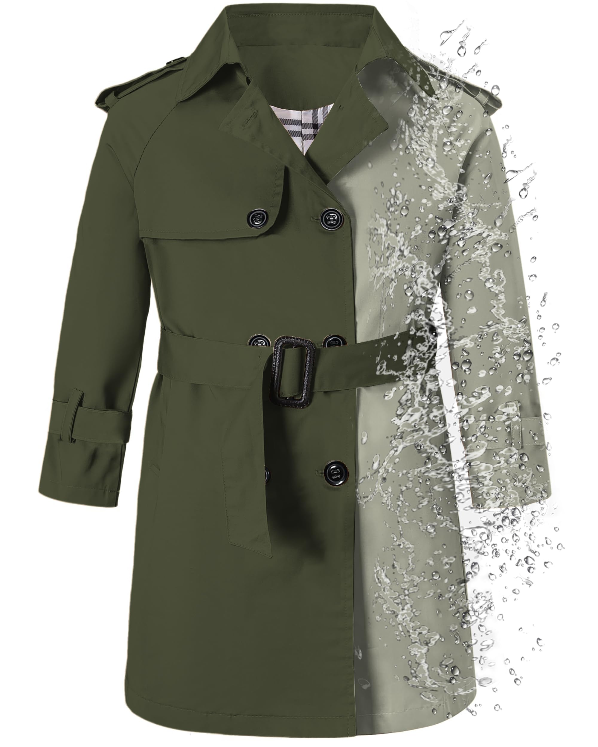 Betusline Boys Waterproof Trench Coat Double Breasted Jacket Dress Coats