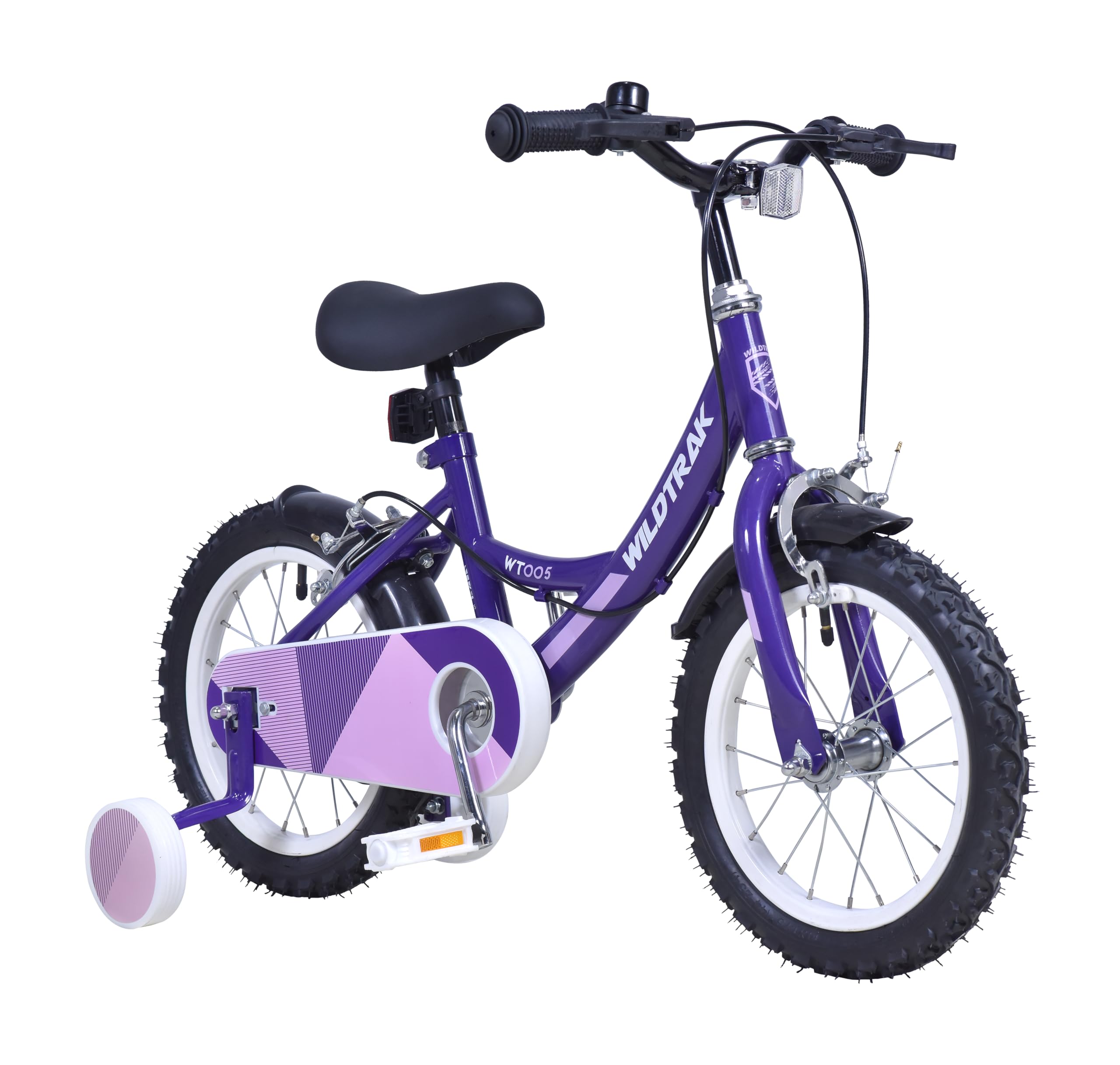 Wildtrak - 14 Zoll Fahrrad für Kinder von 3-5 Jahren mit Stützrädern – Lila, Lilac
