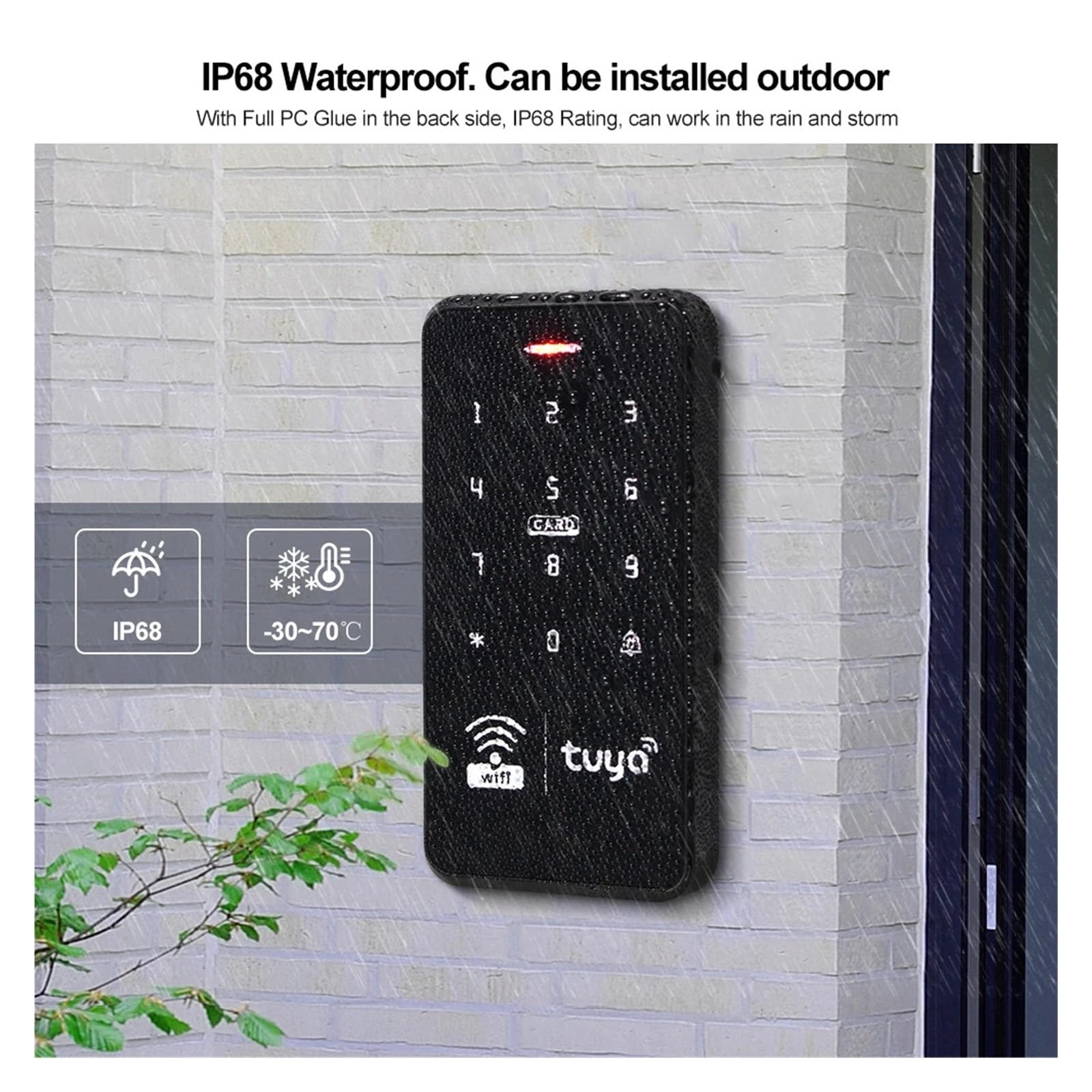 Klawiatura kontrolera dostępu Wi-Fi Smart IP68 Wodoodporna klawiatura dotykowa Blokada hasła Aplikacja Pilot zdalnego sterowania, Europejski standard dopasowania(Black Keypad ONLY)