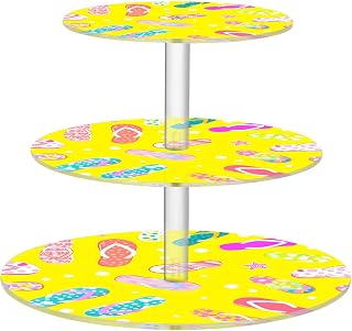 3 Tier Cupcake Stand Flip Flops Display Tower for Pastry, Acrylic Dessert Tray Hold 34 Cupcakes for Wedding Birthday Party Holiday Event