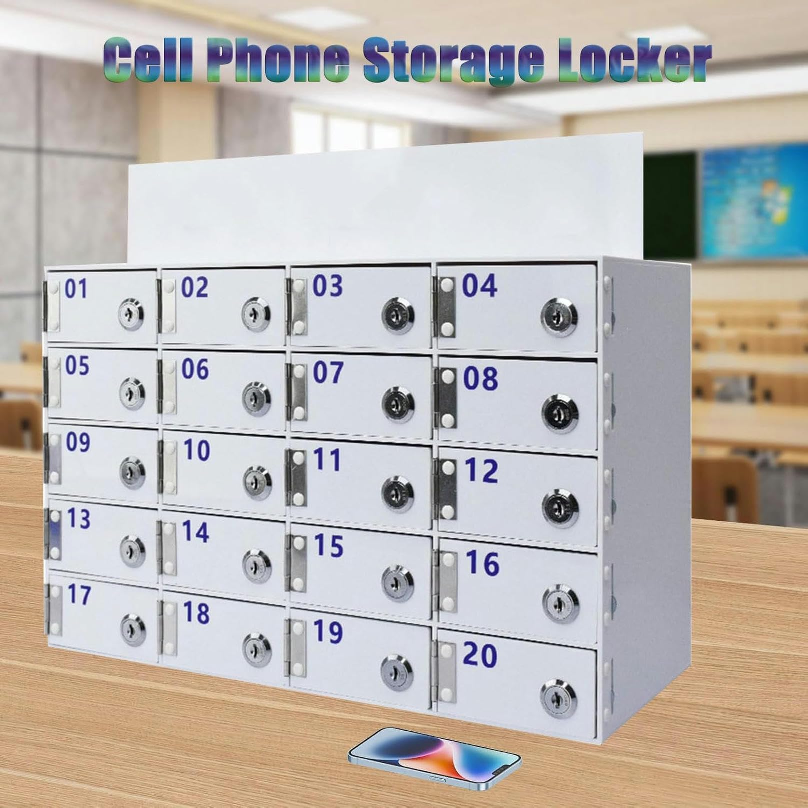 Armario de Almacenamiento para teléfonos móviles con 100 - Caja de Seguridad acrílica con Cerradura para oficinas escuelas y Es - la a para teléfonos móvile
