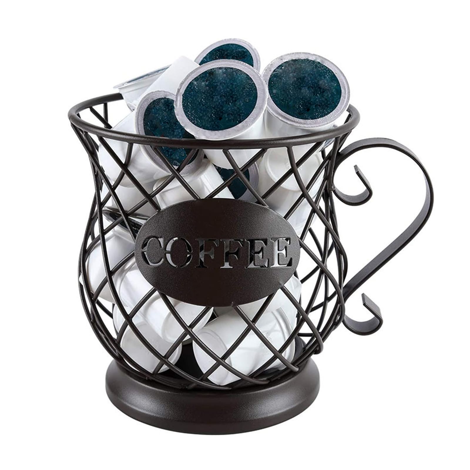 Cocoarm Cestello per Capsule di caffè Supporto in Ferro per Cialde di caffè, Organizzatore di Cialde di caffè L'esclusiva Struttura Cava Previene la Muffa delle Capsule, Cestello (BLACK)