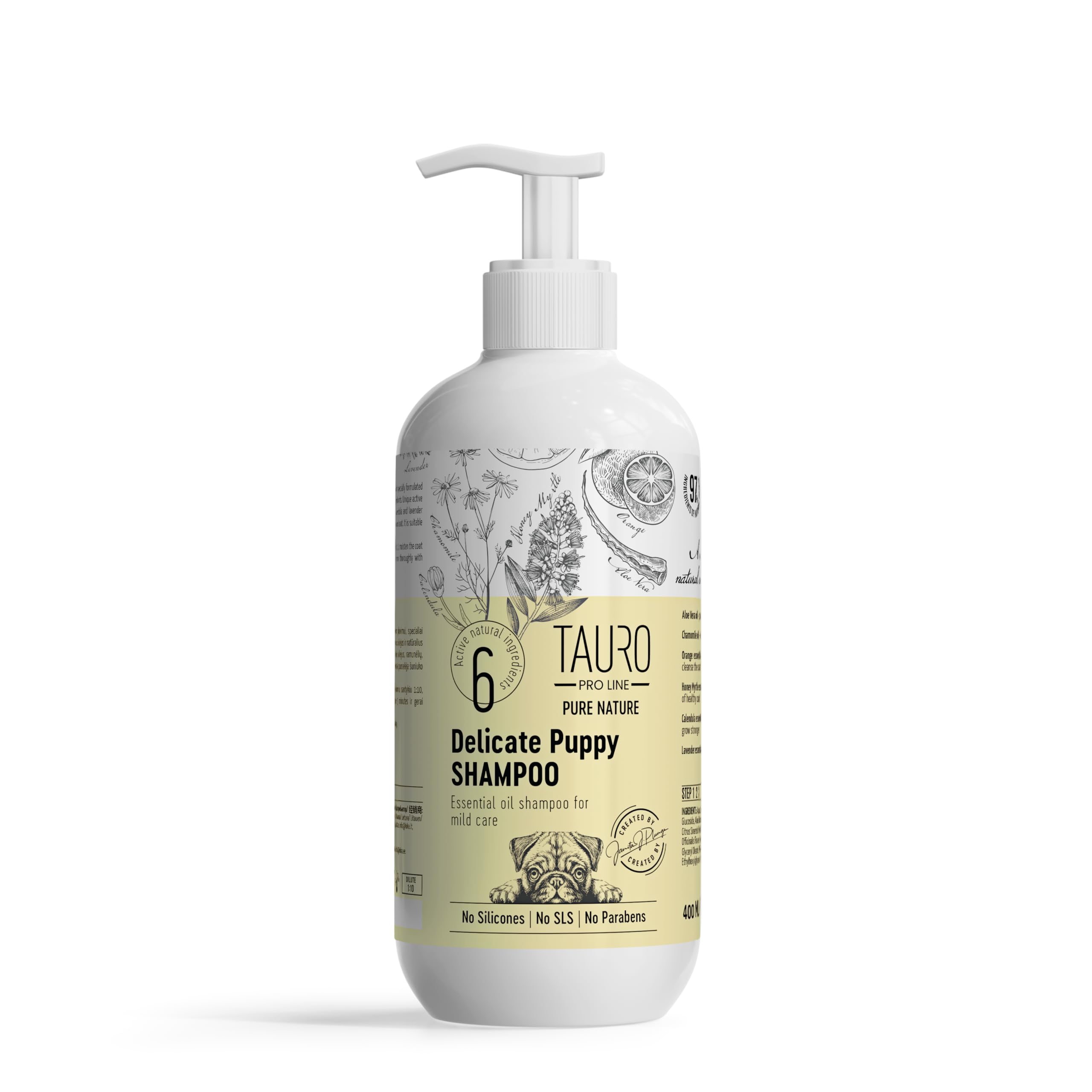 Tauro Pro Line Pure Nature Puppy & Kitten Shampoo, Gentle Sensitive Grooming Care with Essential Oils