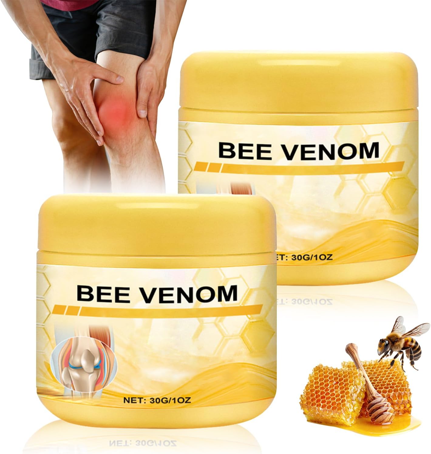 Bee Venom Advanced Joint and Bone Cream,Advanced Bee Venom Gel Joint and Bone Therapy, for Back,Neck,Hands,Feet (2PCS)