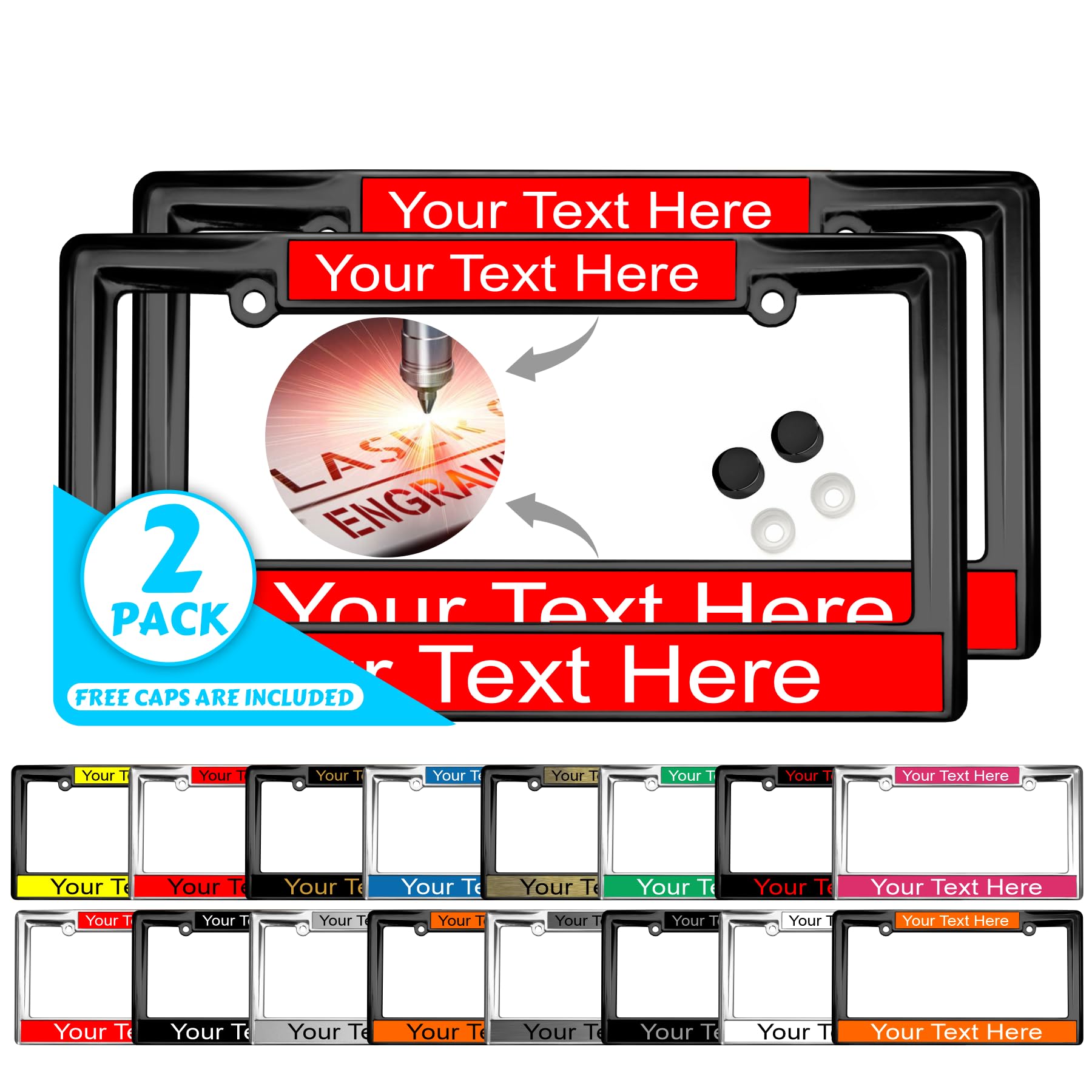 Custom Personalized Heavy Duty Metal Laser Engraved Car License Plate Frame wit - Picture 17 of 113