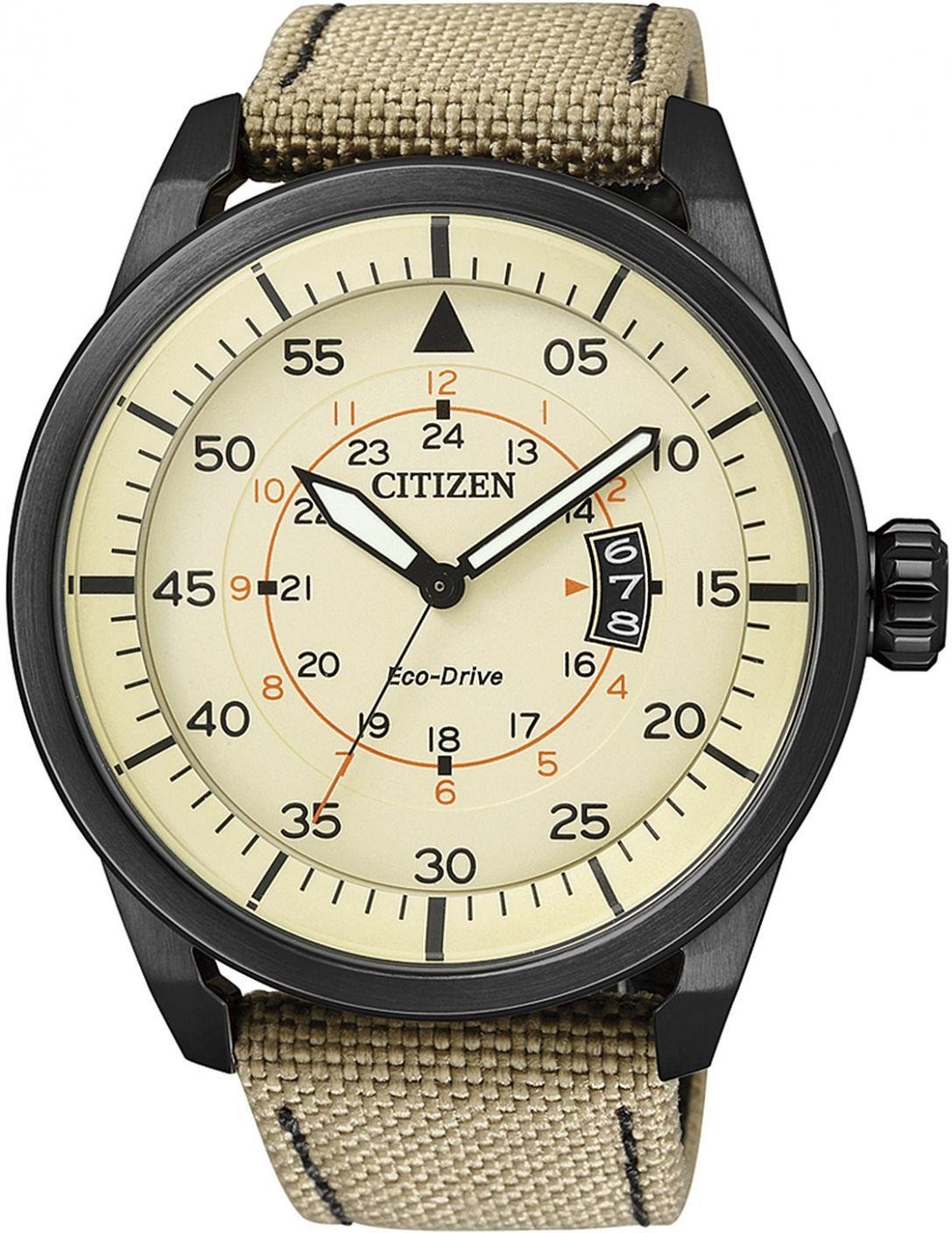Citizen Herren-Armbanduhr XL Analog Quarz Textil AW1365-19P