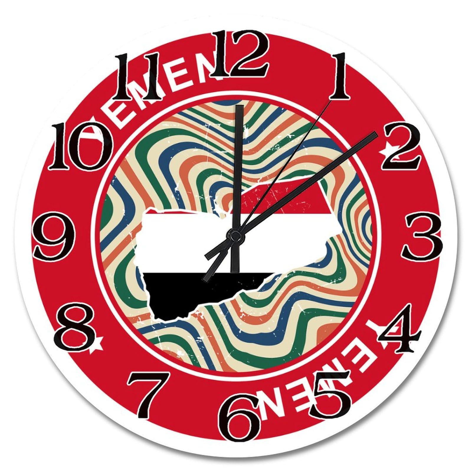 Horloge murale Yémen de 38,1 cm pour décorer un salon ou une cuisine