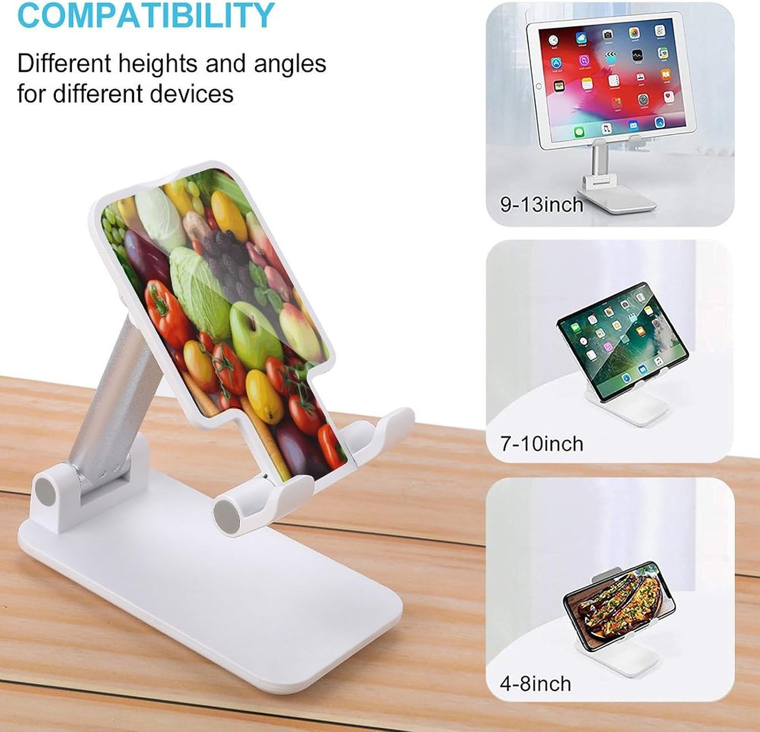 Fresh Fruits Vegetables Folding Cell Phone Stand for Desk image 3