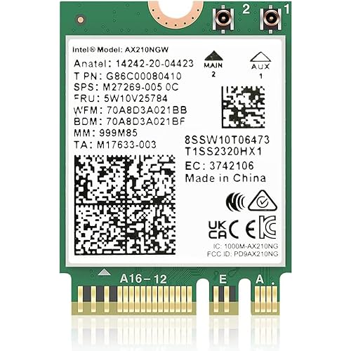 OKN WiFi 6E AX210 NGW 11AX WiFi Card Tri-Band 5400Mbps Wireless Module for Laptop with Bluetooth 5.3, Supports Windows 10/11 64bit