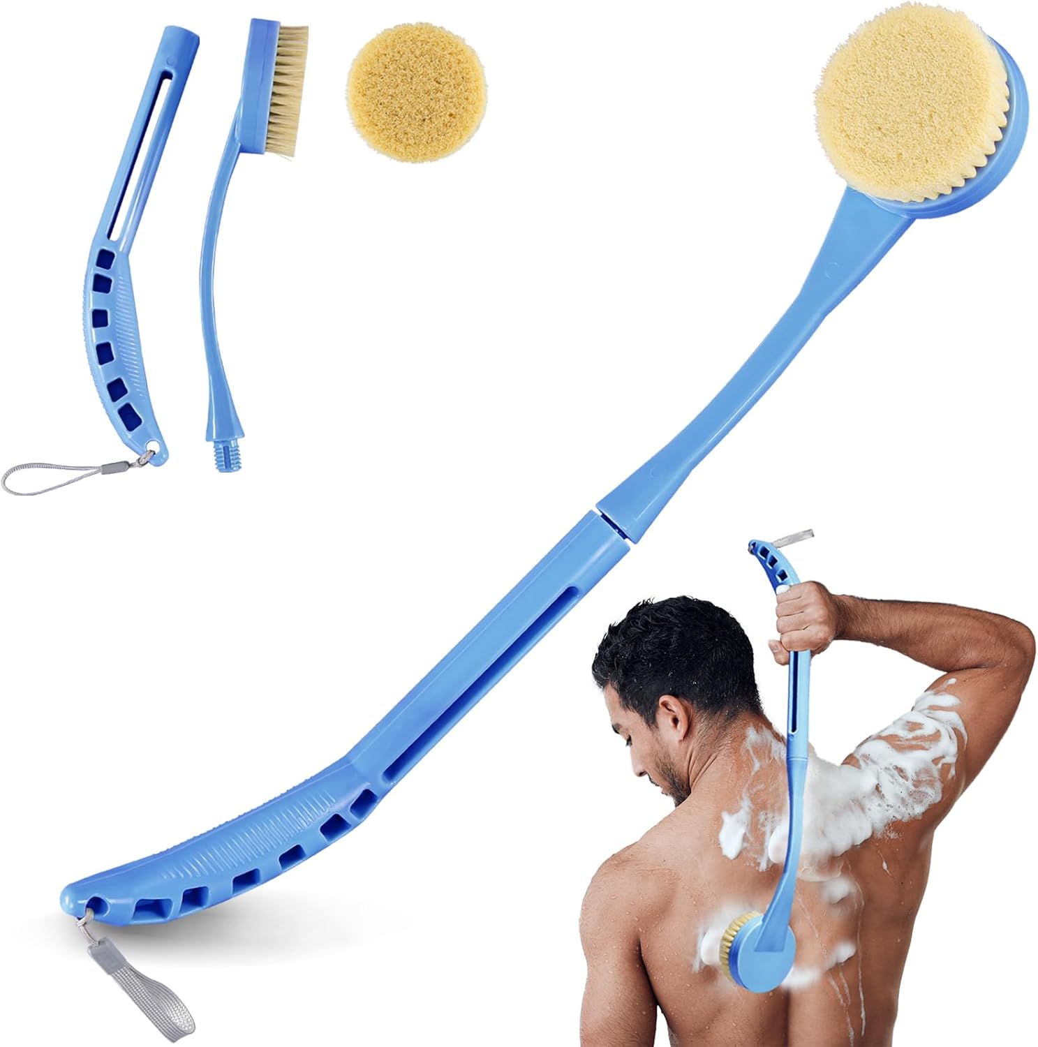 Back Scrubbers for Use in Shower, 20.5” Back Brush Long