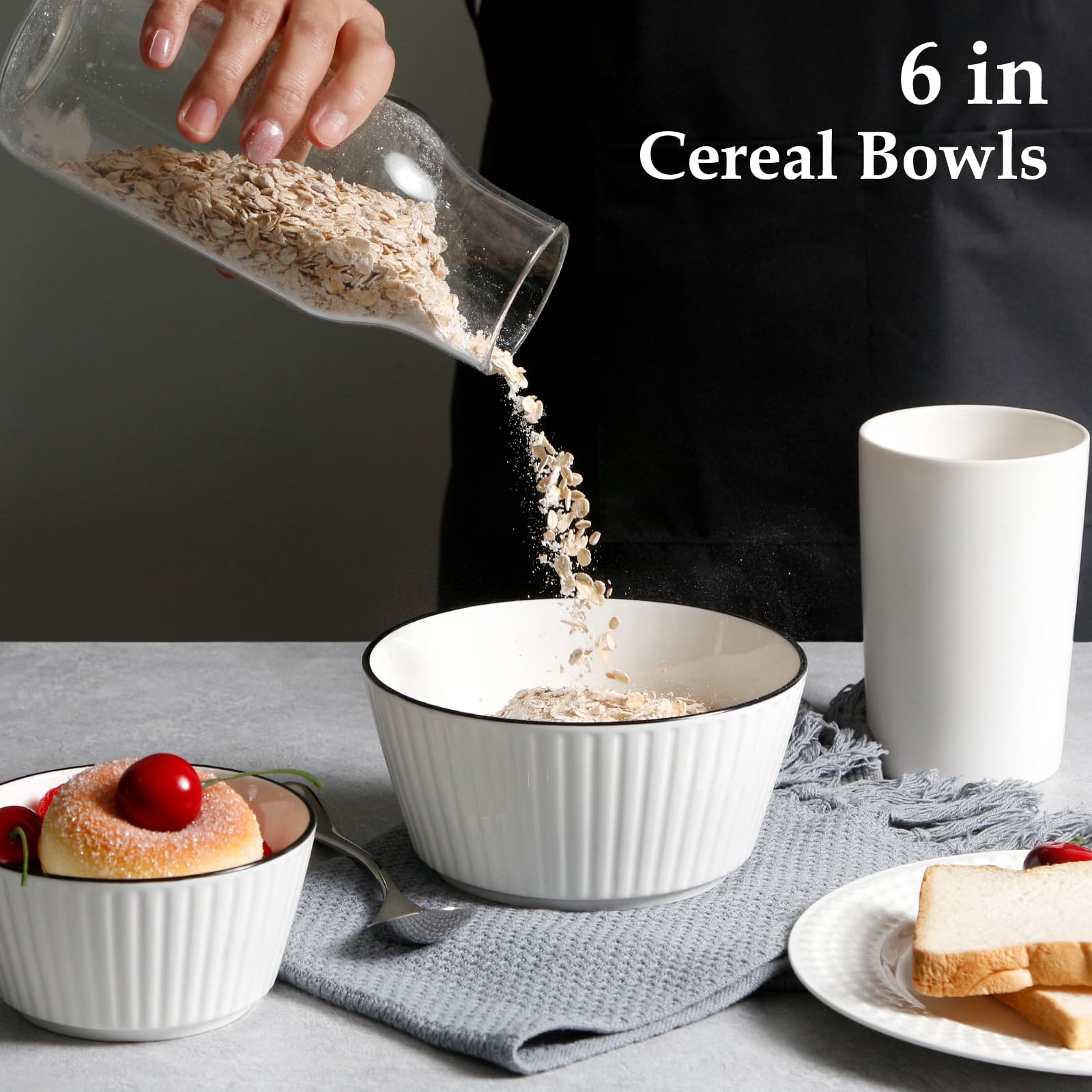 Set Di 6 Ciotole In Ceramica Da 800ml - Per Insalate, Cereali E Zuppe - Foto 6