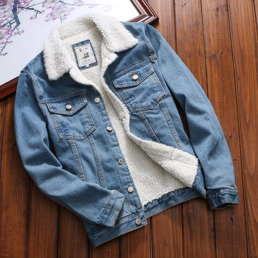 Chaqueta vaquera para mujer Sherpa Trucker Jacket forrada chaqueta de forro polar vaquero chaqueta vaquera chaqueta de invierno chaqueta de invierno con bolsillos retro camisa chaqueta de forro polar