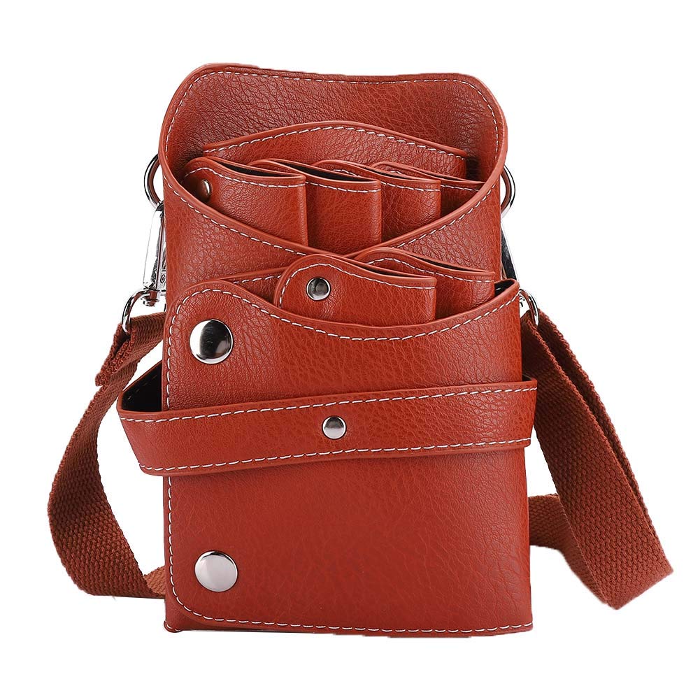 Scissor Pouch Belt, Hairdressing Scissors Waist Bag, Portable ber Scissors Holder Case, Hairdresser Shears Holster(Brown)