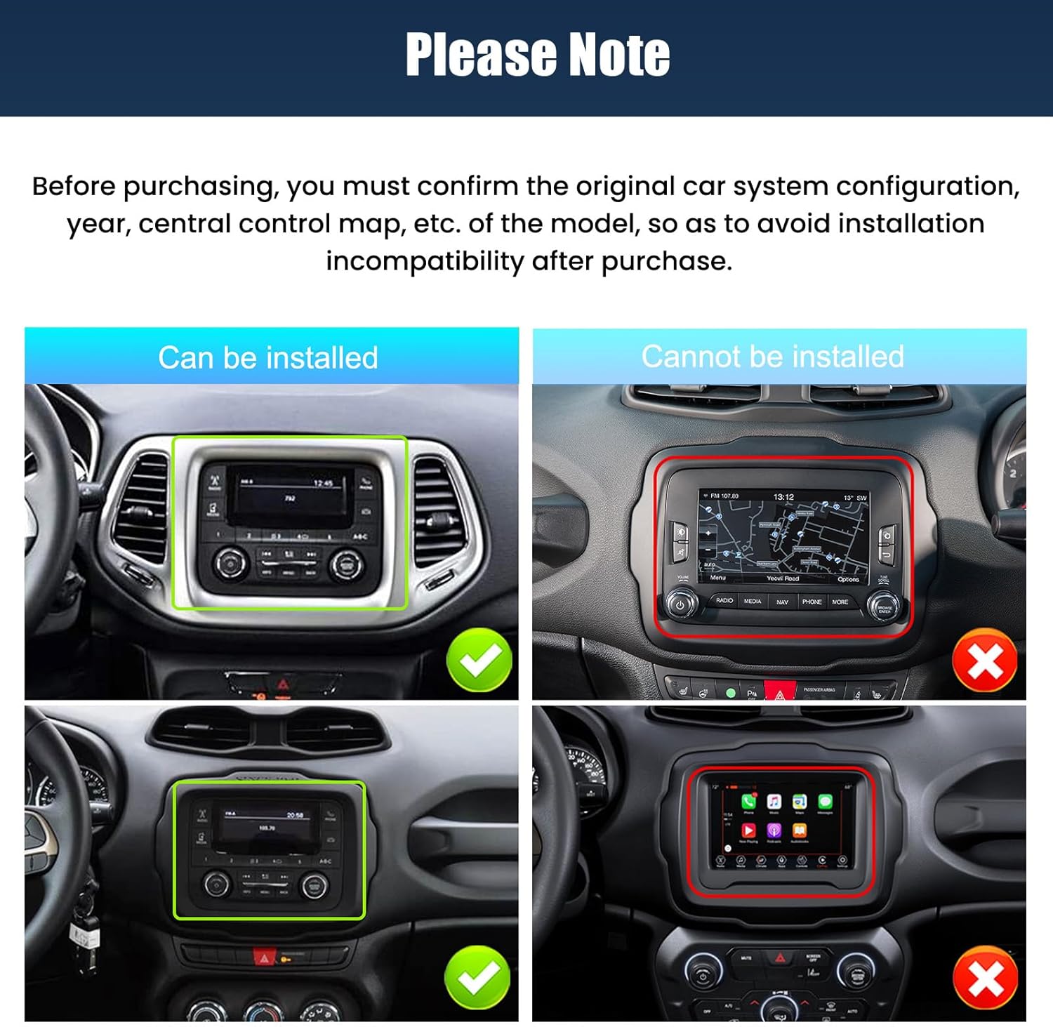 [4+64G] Android 15 Car Stereo for Jeep Renegade 2018-2024 with Wireless Carplay&Android Auto,7 Inch Car Radio with Mirror Link,WiFi,GPS,Bluetooth,FM/RDS,SWC,32EQ,USB