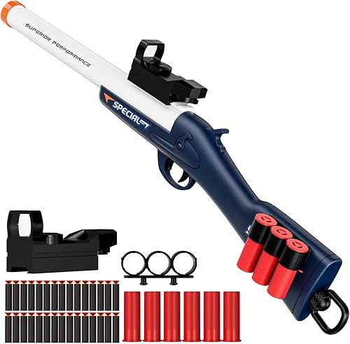 Miniatura 10 de Pistola de juguete de expulsión de carcasa de escopeta de juguete, pistola de balas suaves, con 30 balas perfectas como cumpleaños o vacaciones para