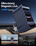 ESR for MagSafe Car Mount, Foldable Dashboard/Tesla Touchscreen Magnetic Car Phone Holder, Cell Phone Holder Mount with 2 Metal Rings for iPhone Air/17e/17/16/15/14, Samsung S26/S25 Series, Pixel 10