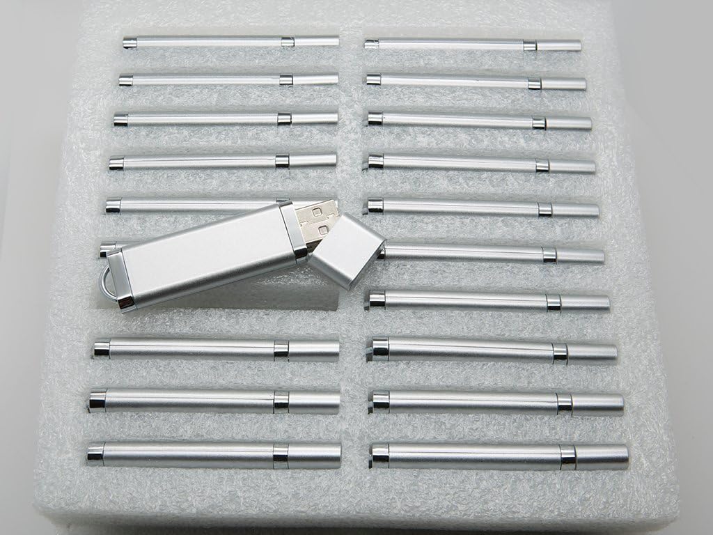 20 512MB Flash Drive - Bulk Pack - USB 2.0 SnapCap Design in Metallic SILVER