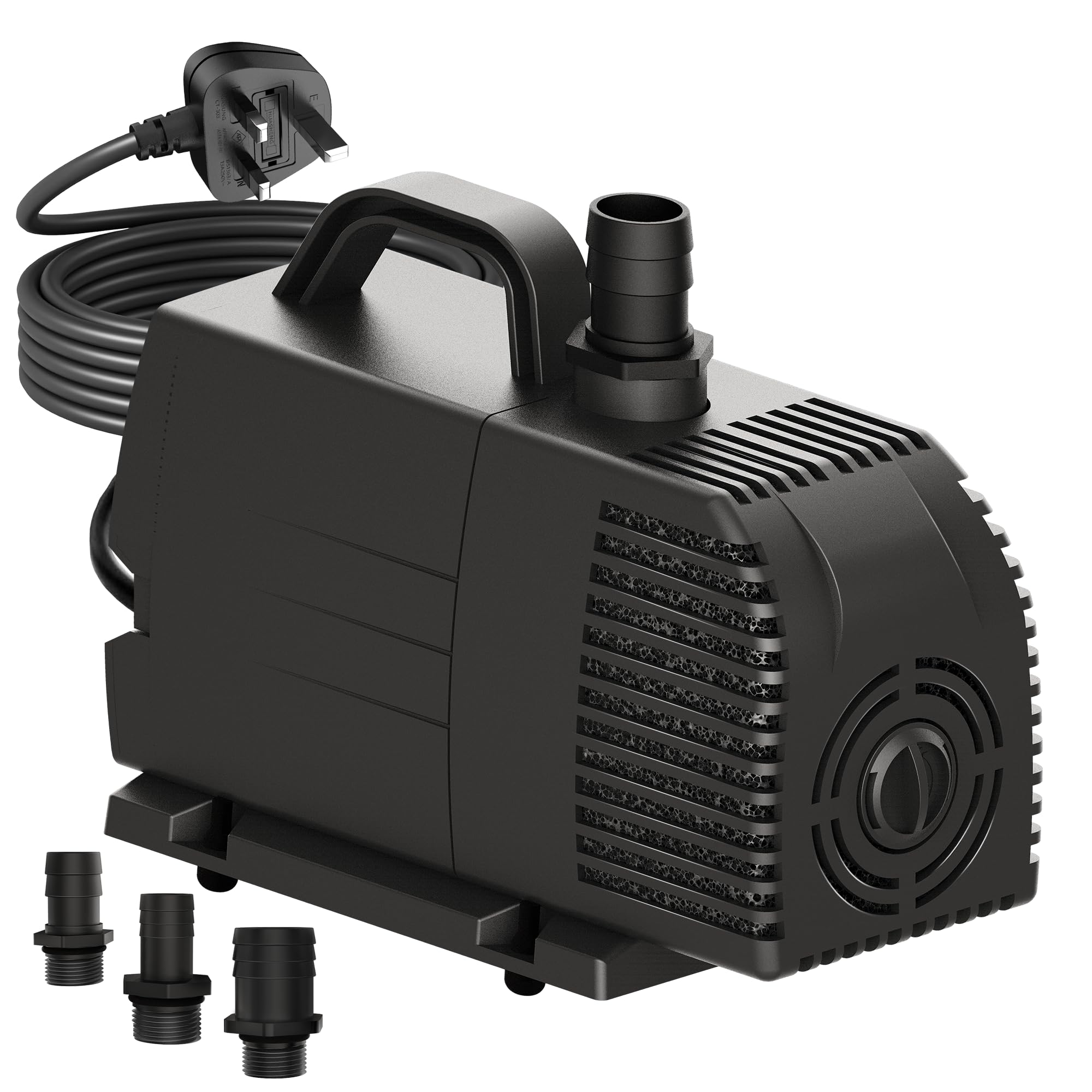 Submersible Pump 1190GPH 4500L/H Overheating Protection Function Ultra Quiet Aquarium Pump Water Pumps (83W) with 5m Cable for Fountains hydroponic Systems Fountain Pumps Black