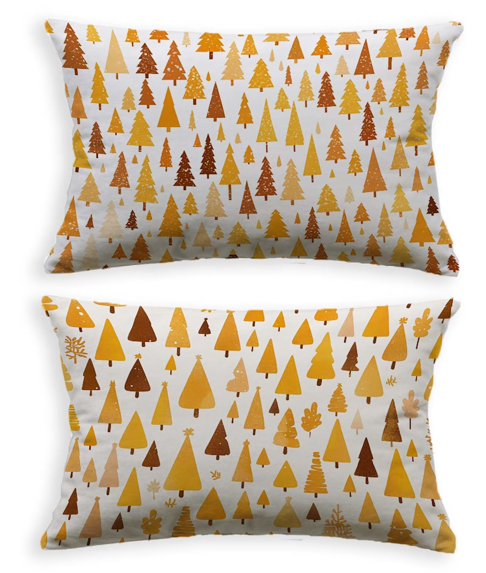 Housse de coussin orange 70x90 : lot de 2 taies en velours doux anti-pli pour lit