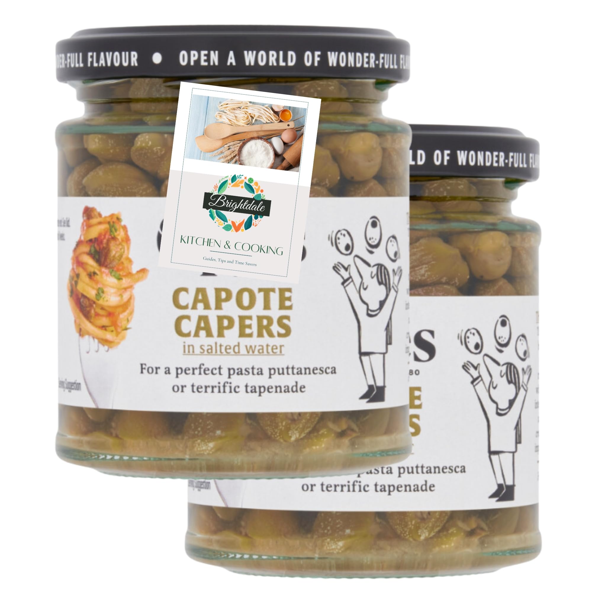Capers Bundle with Opies Capers In Salted Water 180g 2 Pack + Brightdale Kitchen Card
