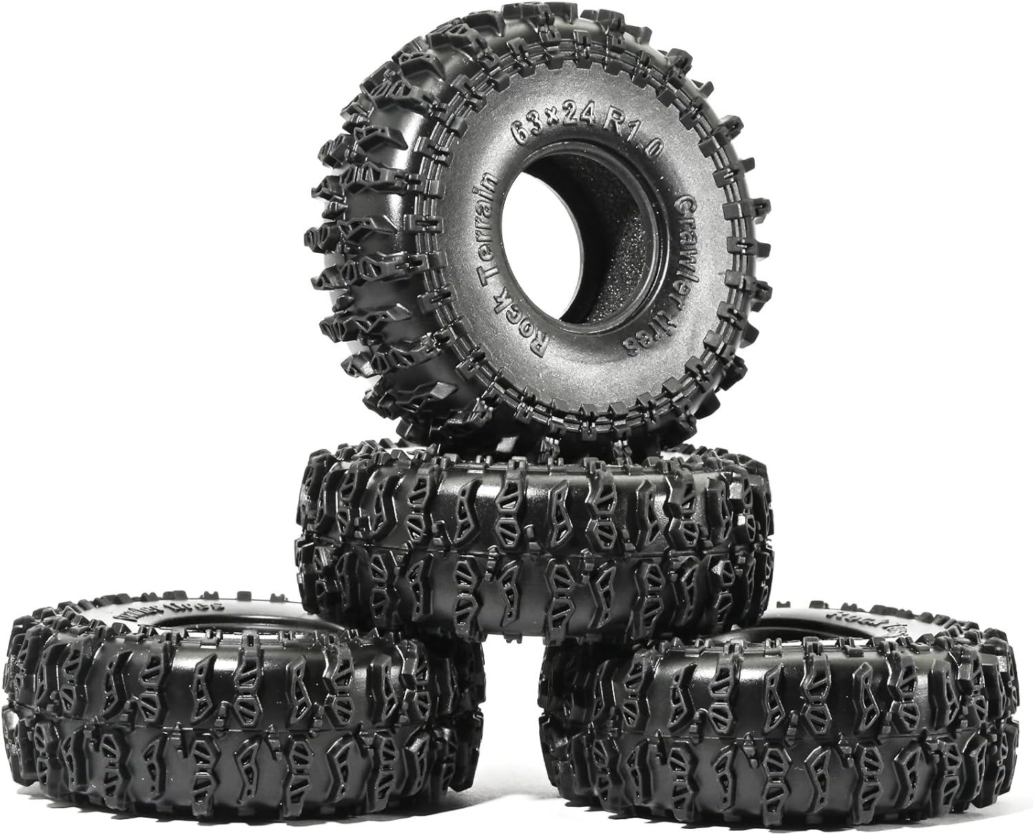 1.0 Tires All Terrain Super Soft Sticky Tires for RC Crawler for Traxxas 1/18 TRX4M Ford Bronco 97054-1 1/24 Axial SCX24 FMS FCX24 RC Crawlers High Grip Off-Road Tire Set Upgrade (4Pcs/Set)
