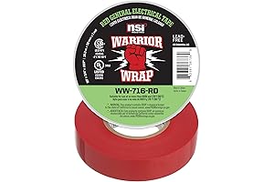 WarriorWrap 3/4 in. x 60 ft. Red Line Electrical Tape
