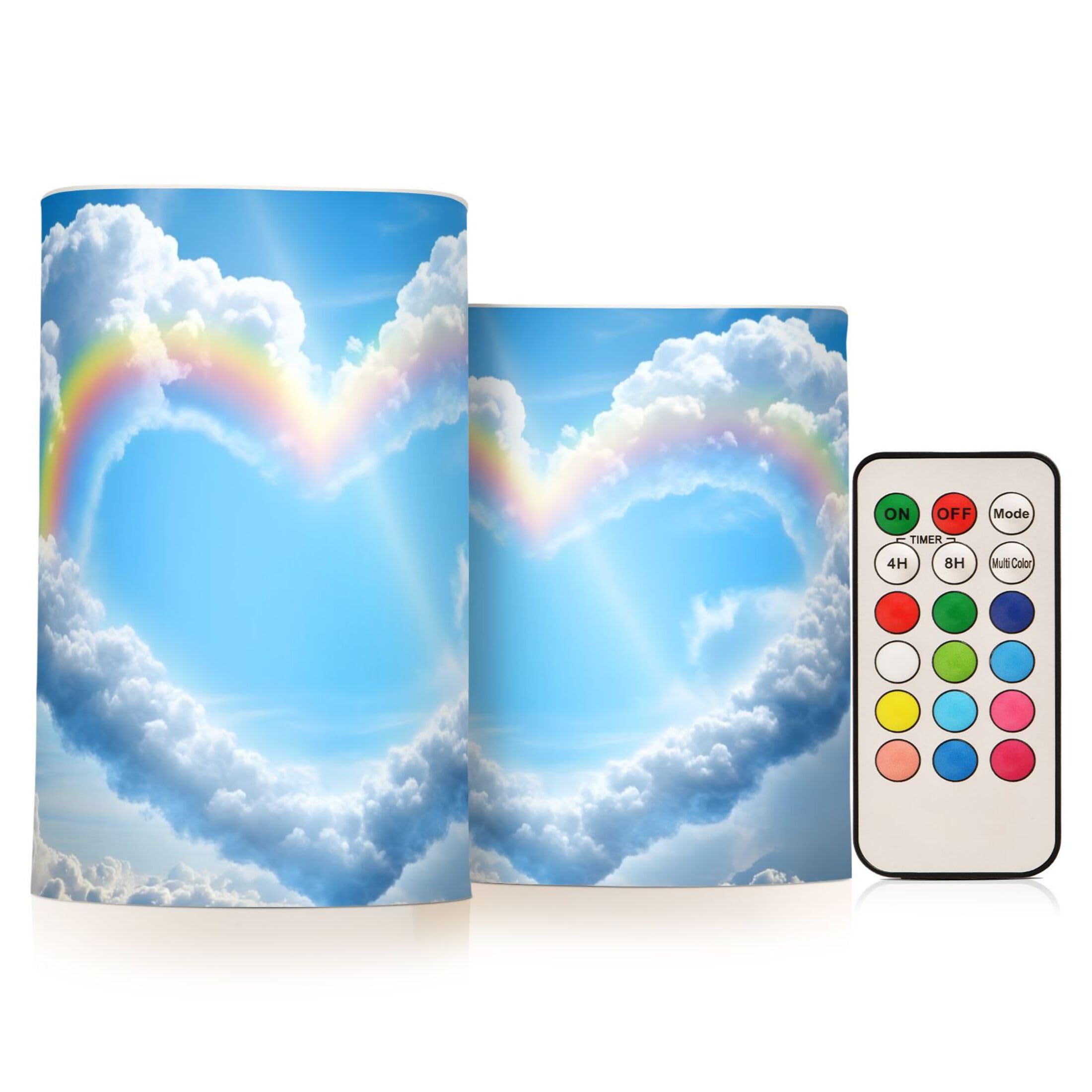Sevdomey Rainbow Flameless Candles With Remote Control, Realistic Flame Candles, 24H Timer Battery Operated Led Battery Candles For Home Decor