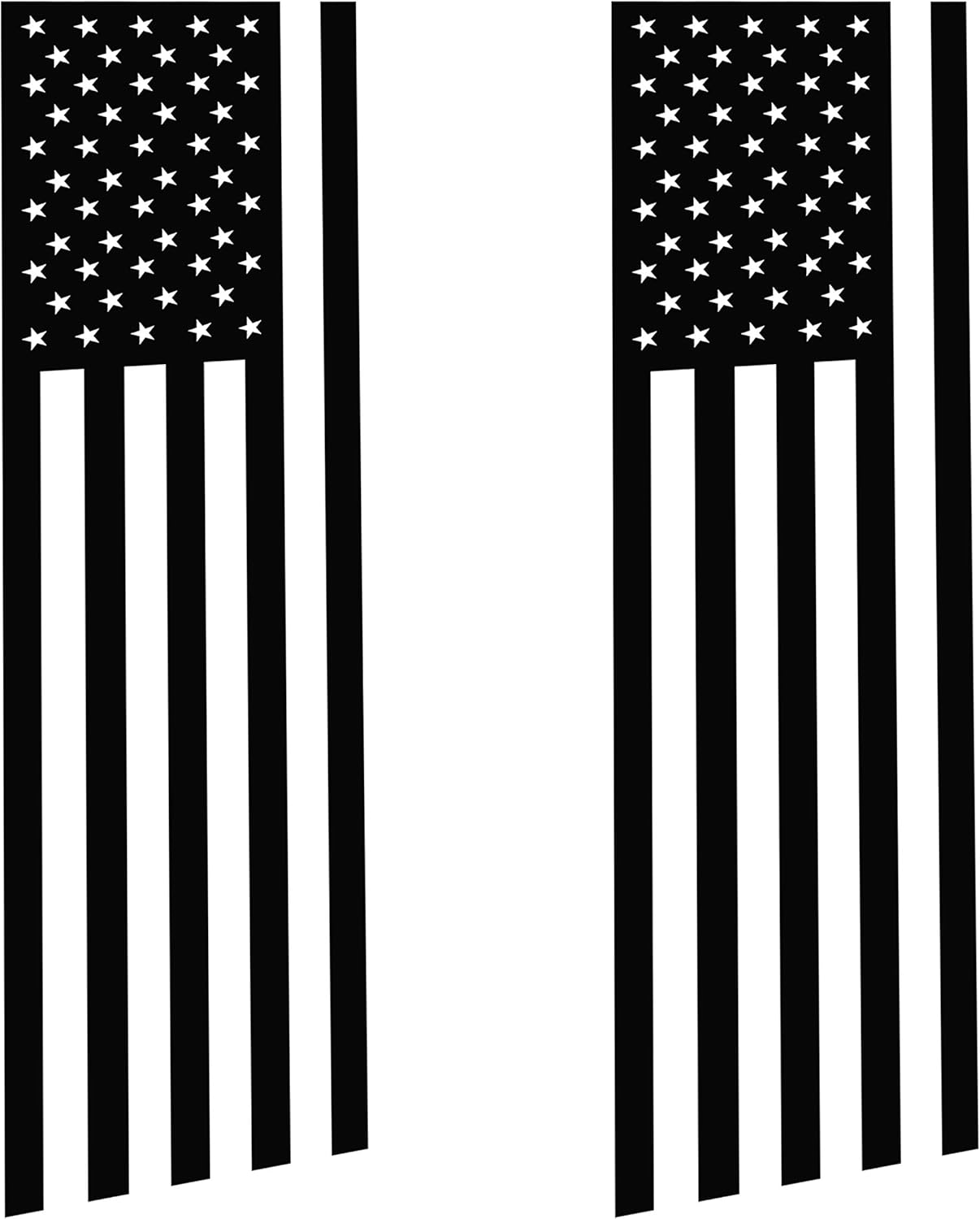 Matte Black Universal American Flag Vinyl Decal Set: Fits Any Dodge Ram Ford Chevy Nissan Toyota