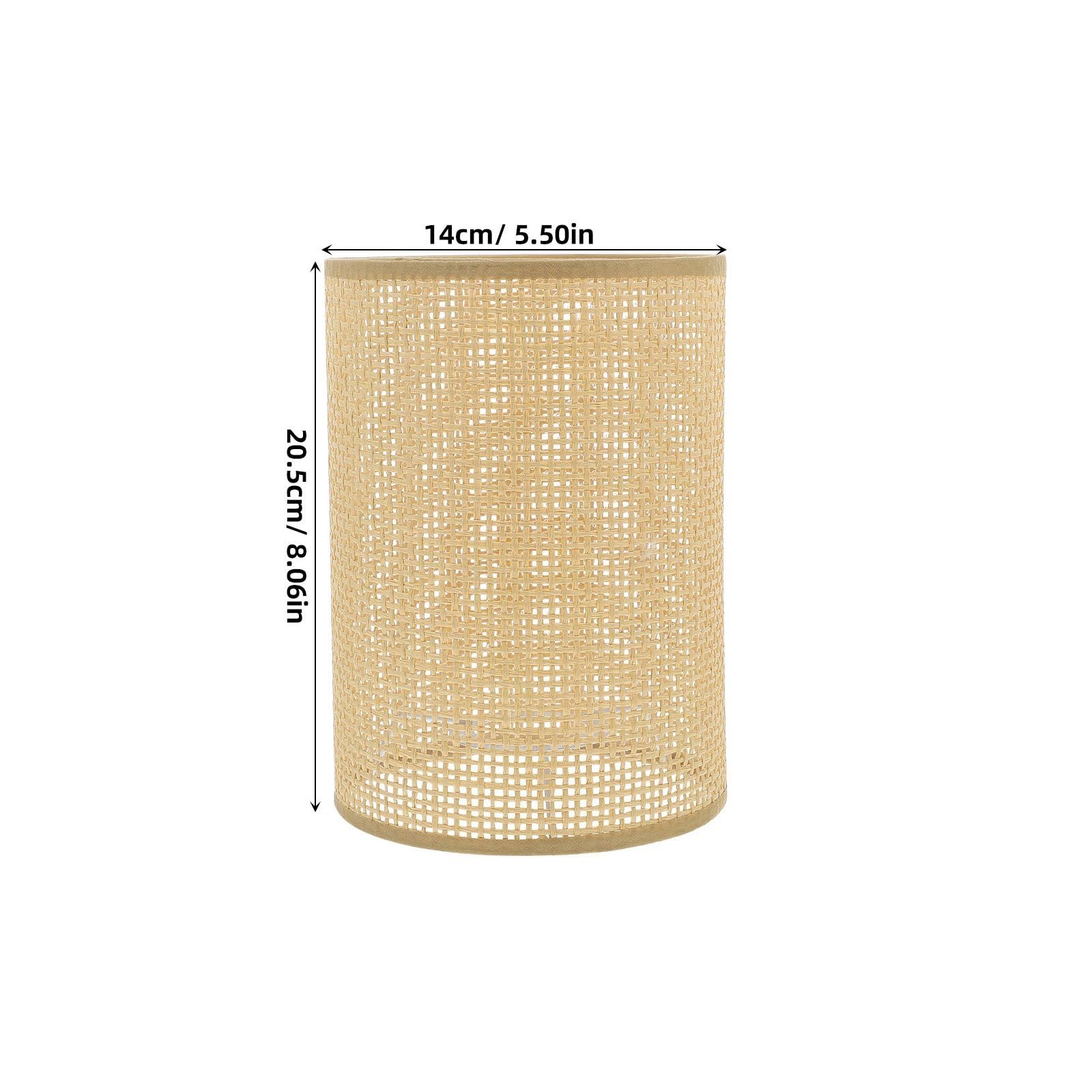 Cubierta de lámpara colgante para lámpara colgante, 2 piezas de ratán tejido de ratán, cubierta de luz cilíndrica, pantalla rústica bohemia para lámpara de mesa, lámpara de mesa para decoración 6