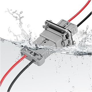 50 amps Ip68 Waterproof 6-8 Gauge Battery Quick Connect/Disconnect to Board, Jumper Cable Plug Connector Kit for Recovery Winch, Towing Systems(Grey)