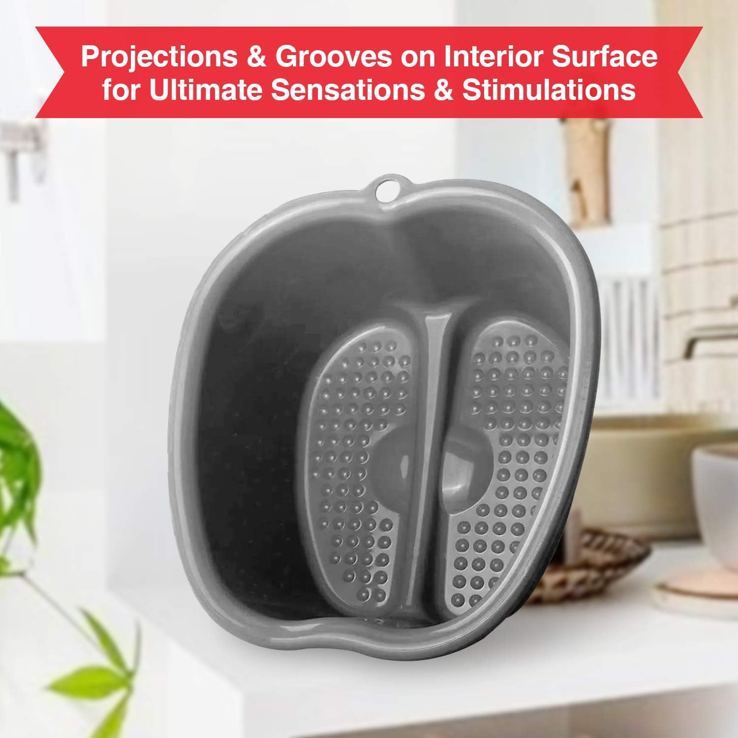 Foot Soaking Bath Spa - Includes 2 Callus Removers - for Soaking Feet | Great for Pedicures, Massaging, Relaxing, Essential Oils | for Removing Callus, Dead or Hard Skin | Great for at Home Spa