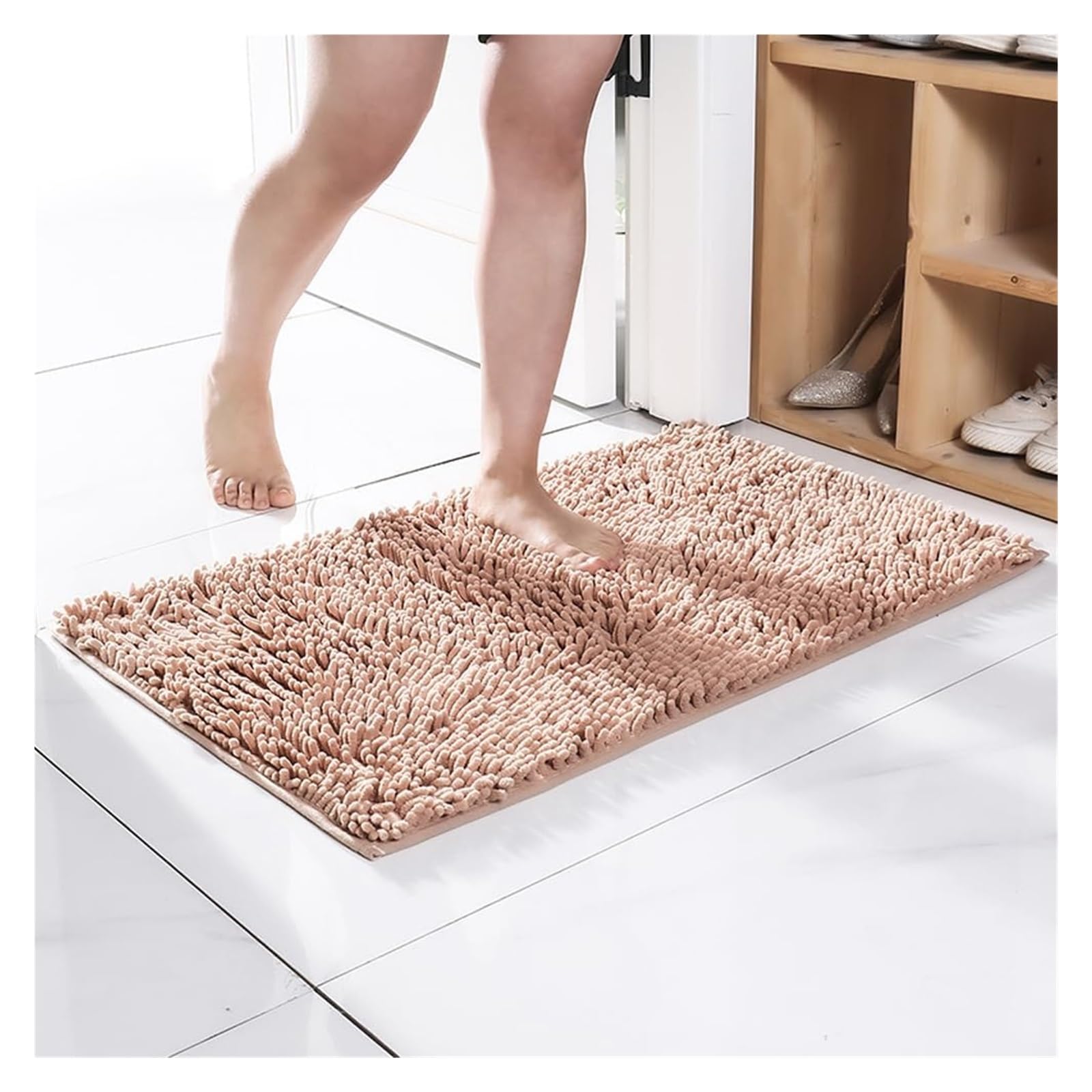 Alfombrilla de baño, alfombrilla de baño de microfibra antideslizante, alfombrilla de chenilla for ducha de baño, alfombrilla de baño peluda súper absorbente, alfombrilla de baño antimoho, alfombra de