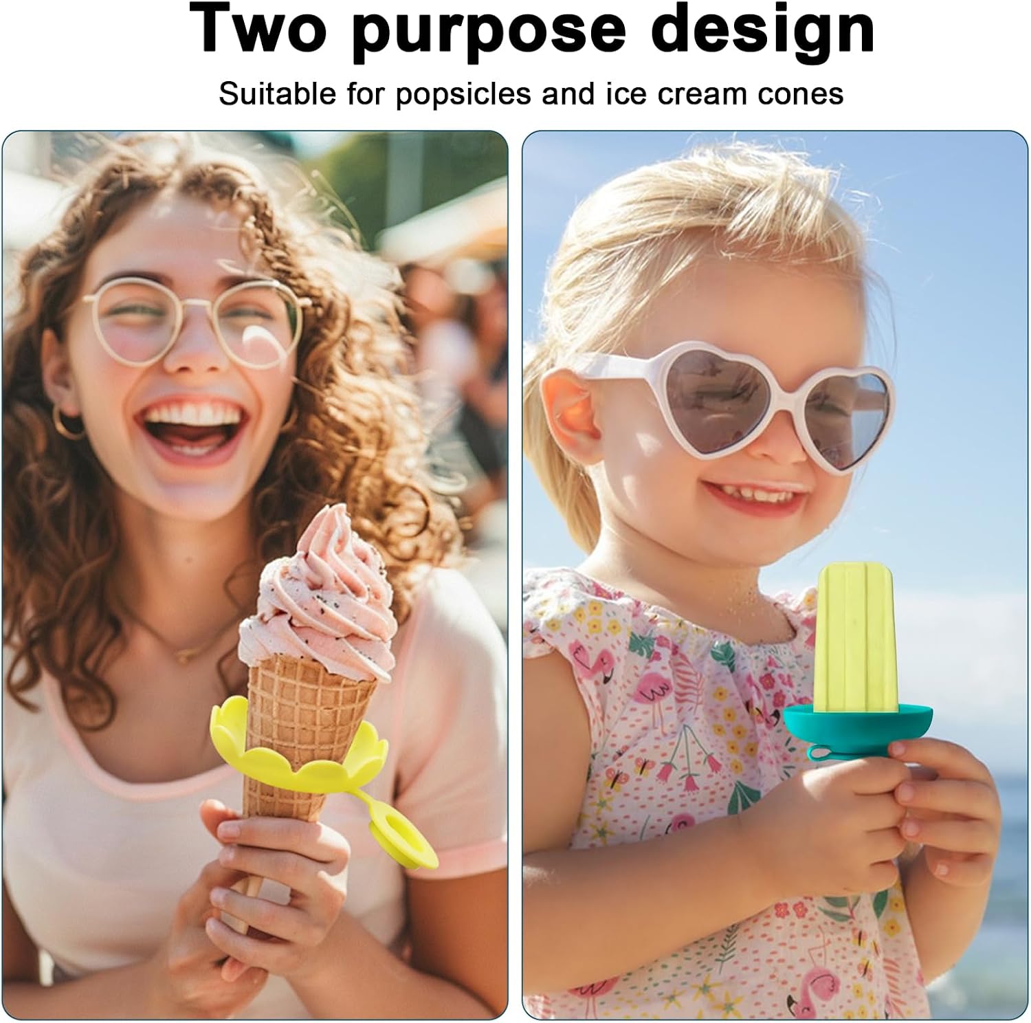 8-Pack Silicone Popsicl-e Holders & Ice P-op Sleeves