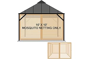 10 ft x 10 ft Mosquito Netting for Canopy - Tatuo Patio Gazebo Replacement