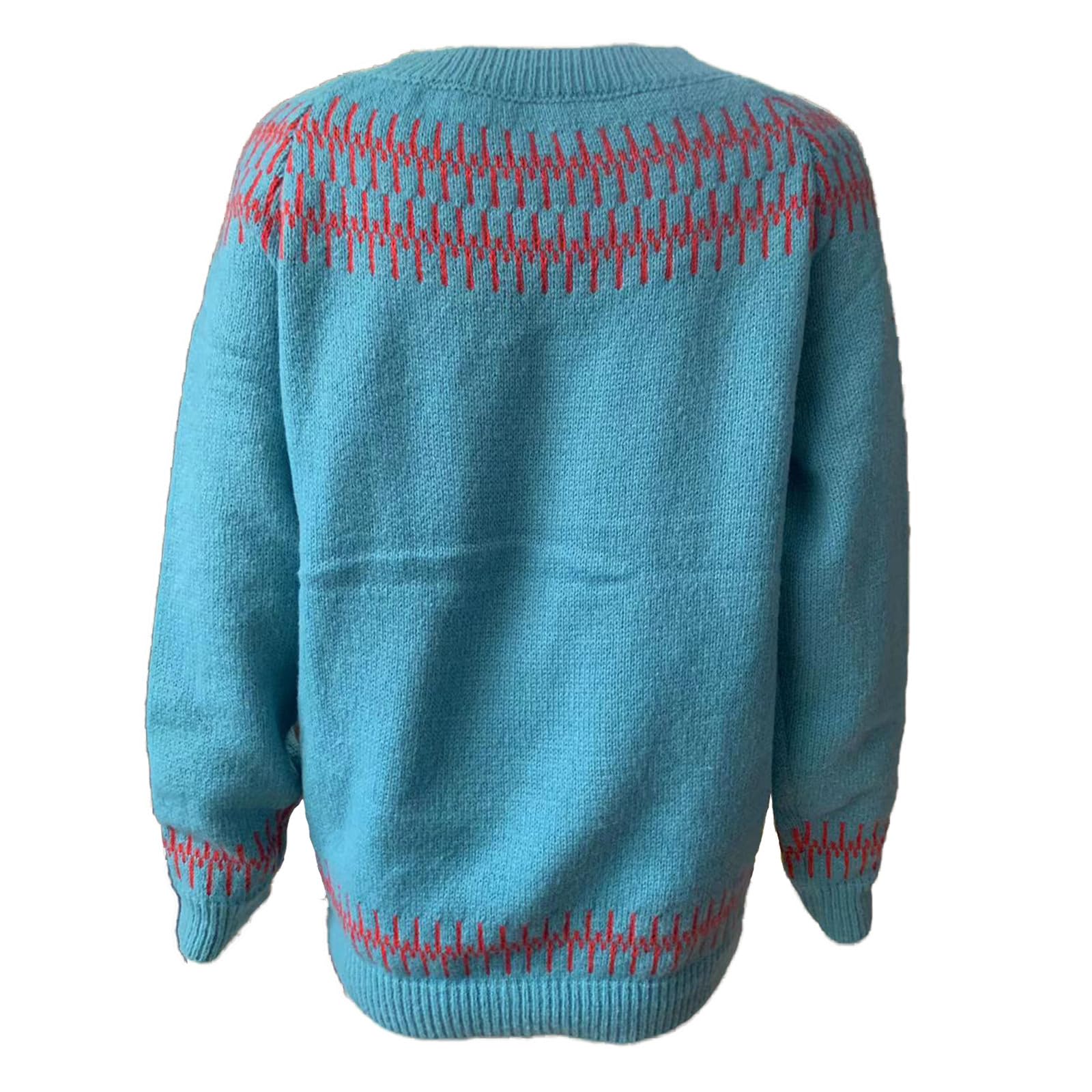 Fair Isle - Maglioni morbidi da donna brutti maglioni da donna eleganti e casual a maniche lunghe con motivo lavorato a maglia, soffici e spessi, maglioni leggeri da donna per autunno e inverno