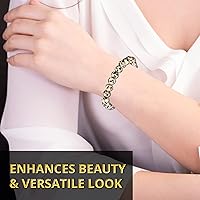 Vista 213 de Pulsera de turmalina negra, pulsera de cristal curativo natural para mujeres y hombres, pulsera de cuentas redondas de 0.315 in para espiritual