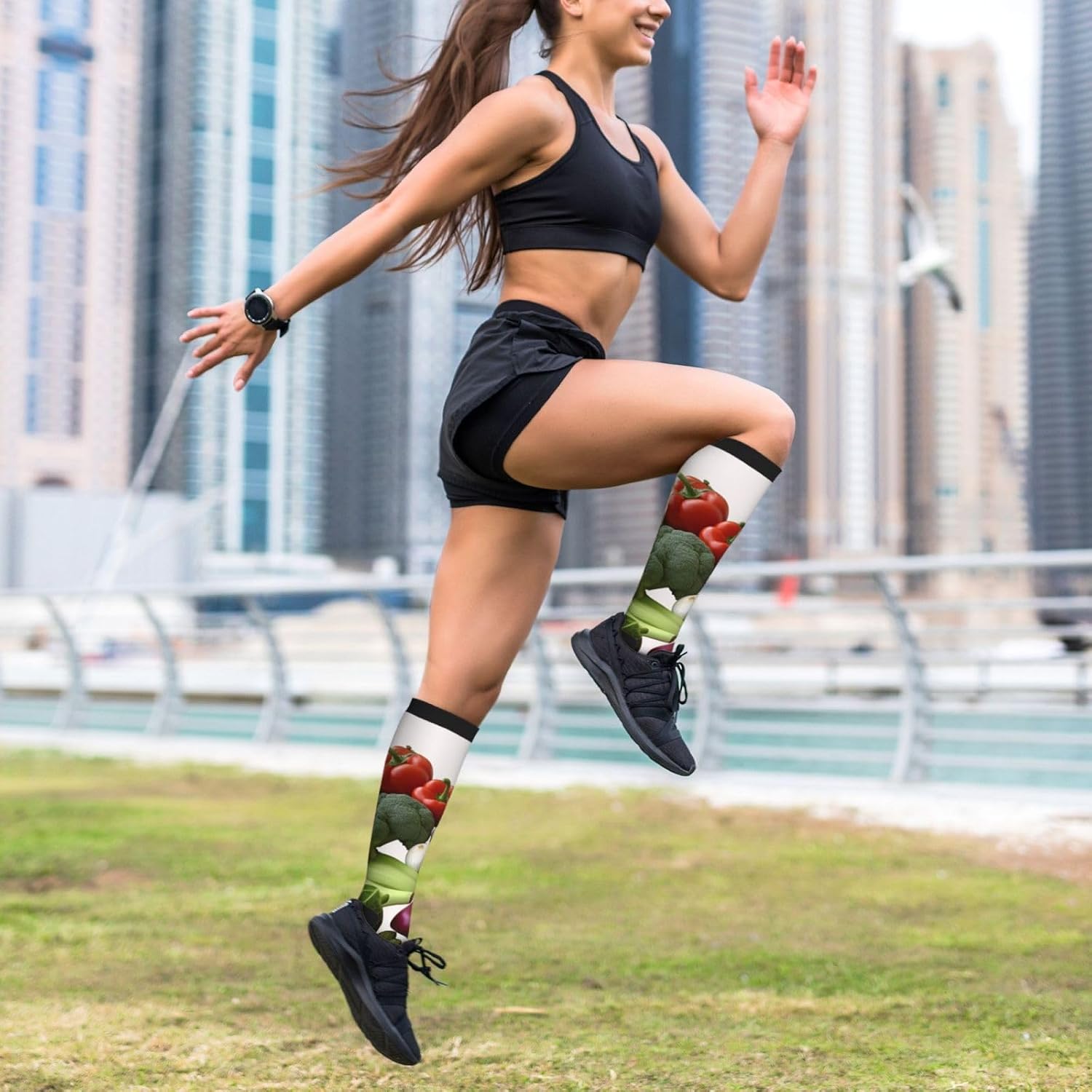Introduction Of Various Vegetables Compression Socks For Women Men 15-20mmhg Graduated Support Circulation Knee High Socks For Nurses Athletic