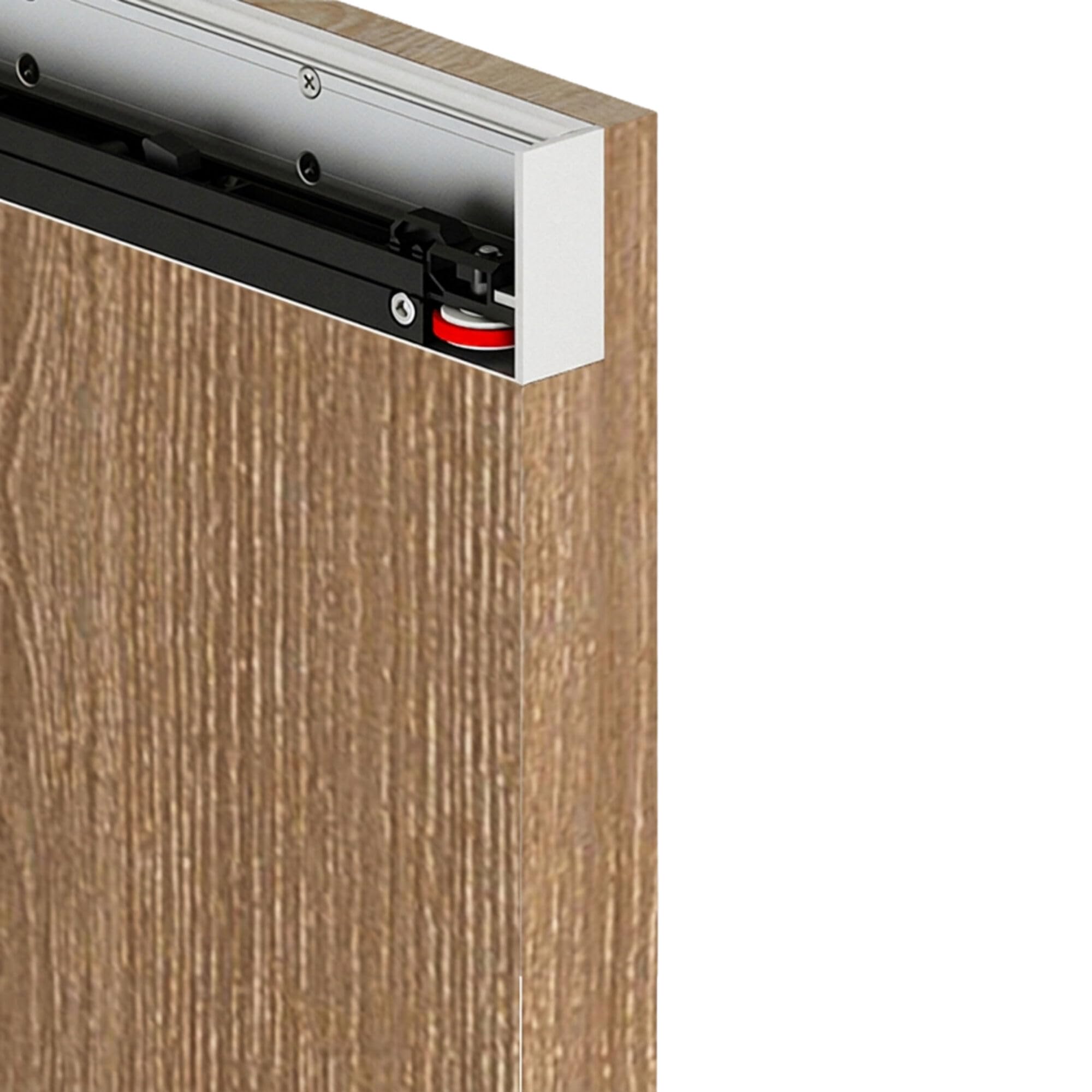 Inova Holzschiebetür Eiche Komplettset 103 x 210 cm mit unsichtbarem Beschlag & Softclose – Schiebetür für Innenräume, Wandmontage, inkl. Türblatt, Griffen, Bodenführung & Montagematerial