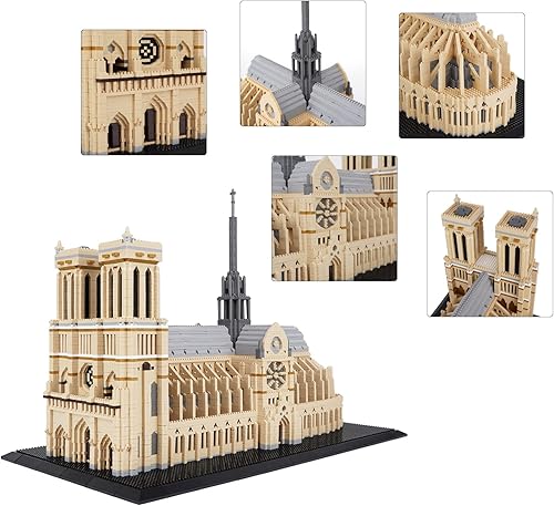 Miniatura 4 de Geniteen Bloques de construcción arquitectura Notre Dame de París modelo Micro Mini Bloques juego de bloques de construcción creativos 7380 piezas