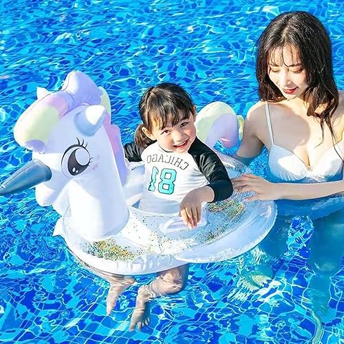 Miniatura 5 de Umbresen Flotador de natación para bebé, anillo de natación inflable lindo flotadores con asiento y asa, flotadores de piscina, juguetes divertidos